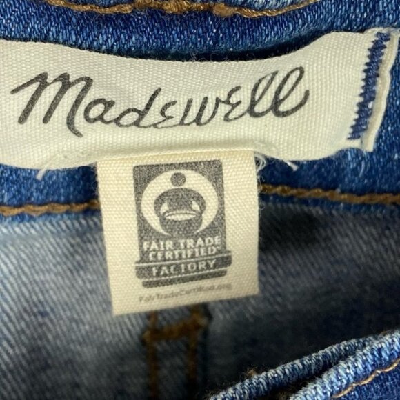 Madewell Button Front Slim Straight Distressed Jeans Size 25 J7214 Denim Jean - Picture 5 of 14